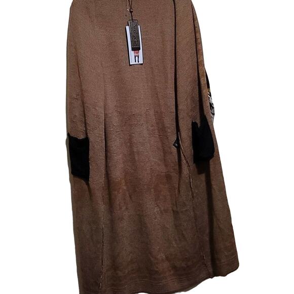 NWT MaxSport Black Multicolor Duster Cardigan Sweater Sz Medium - Picture 5 of 9